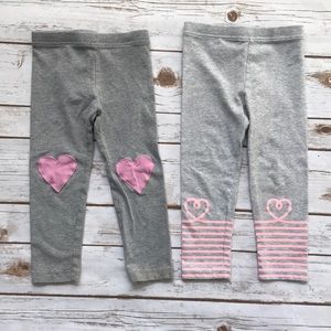 BABY GAP Gray pink heart leggings Pants
